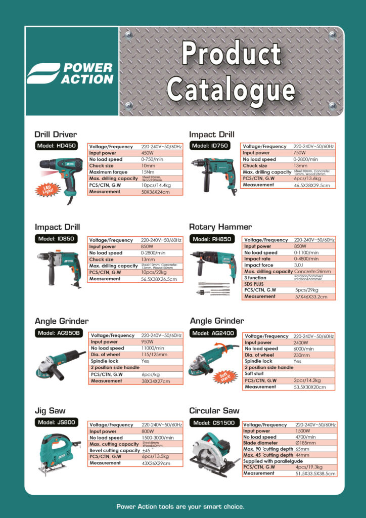 Power Action catalogue front